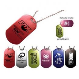 Anodized Aluminum Color Dog Tag with Imprint | Custom Printed Dog Tags